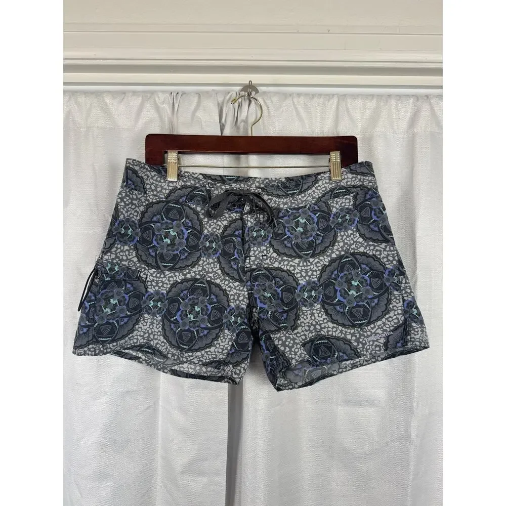 Patagonia Wavefarer Board Shorts Womens 10 Gray Blue Surf - Picture 1 of 5
